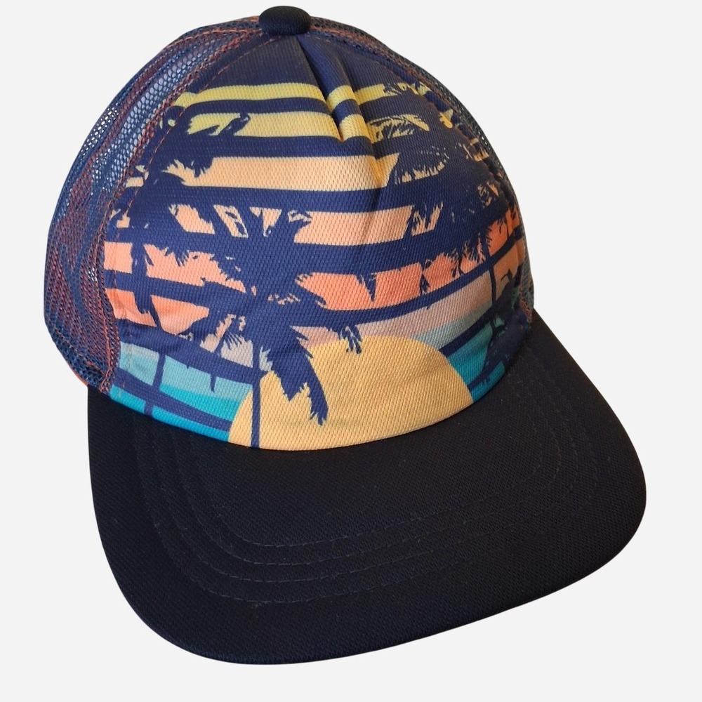 Mens Tommy Bahama sunset and palm tree graphic cap mesh back adjustable